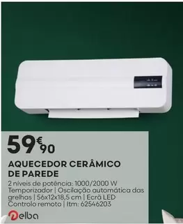 Oferta de Delba - Aquecedor Ceramico De Parede por 59,9€ em Bricomarché