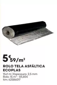 Oferta de Rolo Tela Asfaltica Ecoplas por 5,59€ em Bricomarché