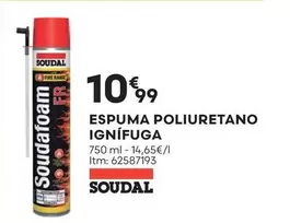 Oferta de Soudal - Espuma Poliuretano IgnIFuga por 10,99€ em Bricomarché