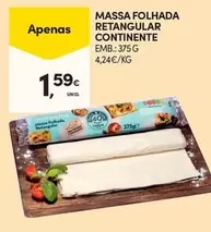 Oferta de Continente - Massa Folhada Retangular por 1,59€ em Continente