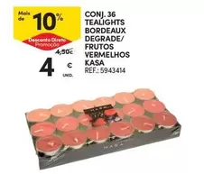 Oferta de Conj. 36 Tealights Bordeaux Degraded por 4€ em Continente