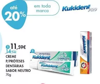 Oferta de Kukident - Creme P/Proteses Dentárias Sabor Neutro por 11,59€ em Pingo Doce