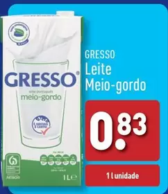 Oferta de Gresso -  Leite por 0,83€ em Aldi