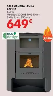 Oferta de Eco+ - Salamandra Lenha por 649€ em E.Leclerc