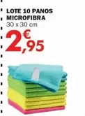 Oferta de Lote 10 Panos Microfibra por 2,95€ em E.Leclerc