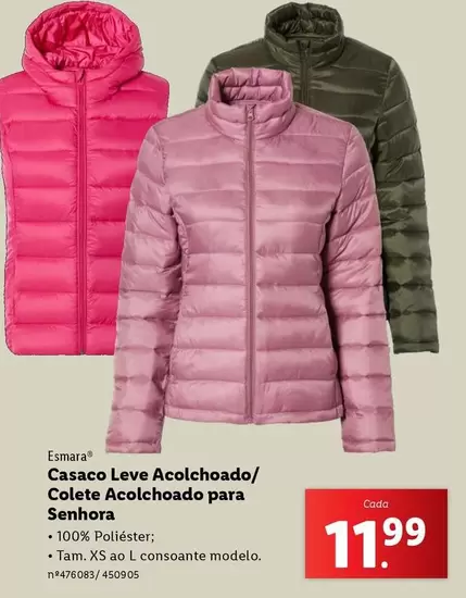 Oferta de Esmara - Casaco Leve Acolchobado/Colete Acolchado Para Senhora por 11,99€ em Lidl