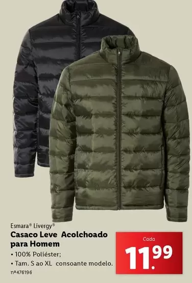 Oferta de Esmara - Casaco Leve Acolchcado Para Homem por 11,99€ em Lidl