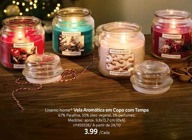 Oferta de Apple - Lvarno Home Vela Aromática Em Copo Tampa por 3,99€ em Lidl