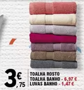 Oferta de Toalha Rosto Toalha Banho por 3,75€ em E.Leclerc