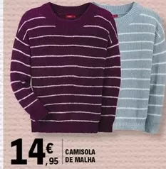 Oferta de Camisola De Malha por 14,95€ em E.Leclerc