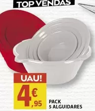 Oferta de Pack 5 Alguidares por 4,95€ em E.Leclerc