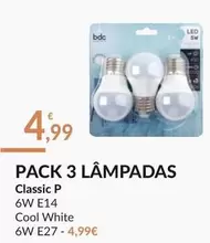 Oferta de Pack 3 Lampadas por 4,99€ em E.Leclerc