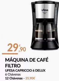 Oferta de Ufesa - Maquina De Cafe Filtro por 29,9€ em E.Leclerc