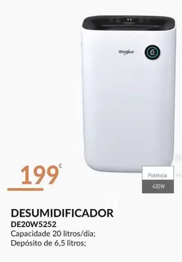 Oferta de Whirlpool - Desumidificador por 199€ em E.Leclerc