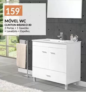 Oferta de Móvel Wc Clinton Branco 80 por 159€ em E.Leclerc