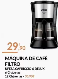 Oferta de Ufesa - Maquina De Cafe Filtro por 29,9€ em E.Leclerc