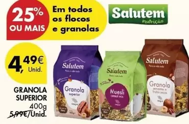 Oferta de Salutem - Granola Superior por 4,49€ em Pingo Doce