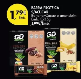 Oferta de Go Active - Barra Proteica S/açúcar por 1,79€ em Pingo Doce