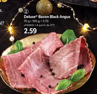 Oferta de Deluxe Bacon Black Angus por 2,59€ em Lidl