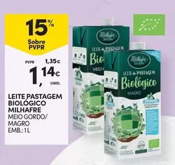 Oferta de Milhafre - Leite Pastagem Biologico por 1,14€ em Continente