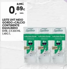 Oferta de Continente - Leite UHT + Calcio por 0,89€ em Continente