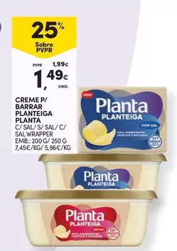 Oferta de Planta - Creme P/Barrar Planteiga por 1,49€ em Continente