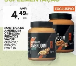 Oferta de A+ - Manteiga De Amendoim Cremosa/ Pedacos por 4,49€ em Continente