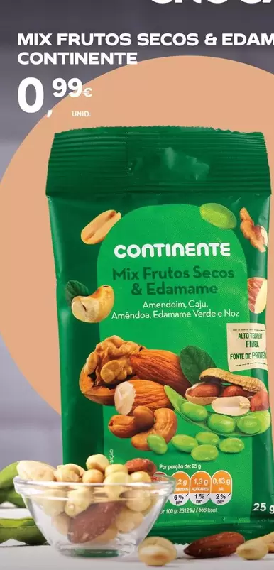 Oferta de Continente - Mix Frutos Secos & Edam por 0,99€ em Continente