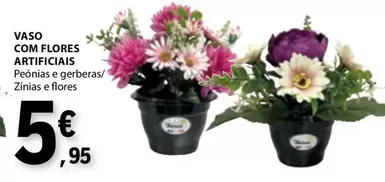 Oferta de .Com - Vaso Com Flores Artificiais por 5,95€ em E.Leclerc