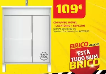 Oferta de Conjunto Móvel + Lavatorio + Espelhd por 109€ em Bricomarché