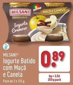 Oferta de Milsani - Iogurte Batido Com Maçã E Canela por 0,89€ em Aldi