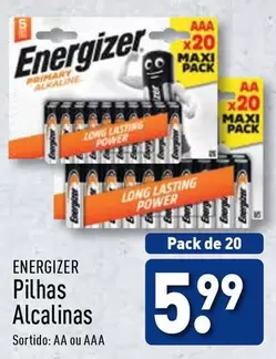 Oferta de Energizer - Pilhas Alcalinas por 5,99€ em Aldi