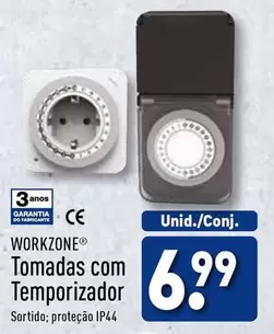 Oferta de Workzone - Tomadas Com Temporizador por 6,99€ em Aldi