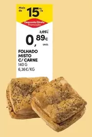 Oferta de Folhado Misto C/ Carne por 0,89€ em Continente