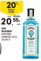 Oferta de Bombay -  Sapphire - Gin por 20,55€ em Continente