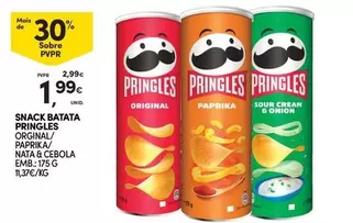 Oferta de Pringles - Snack Batata Original/paprika/paprika/paprika/papiña/papiña/papiña/papiña/papixa/papixa/papixa/papixa por 1,99€ em Continente