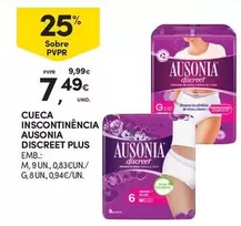 Oferta de Ausonia - Cueca Inscontinencia por 7,49€ em Continente