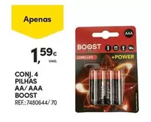 Oferta de Boost - Conj. 4 Pilhas Aa/aaa por 1,59€ em Continente