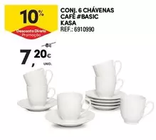 Oferta de Basic - Conj. 6 Chavenas Cafe por 7,2€ em Continente