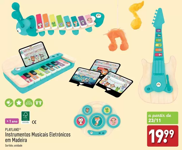 Oferta de B! - Instrumentos Musicais Eletrónicos Em Madeira por 19,99€ em Aldi