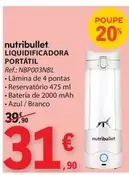 Oferta de Nutribullet -  Liquidificadora Portátil por 31,9€ em E.Leclerc