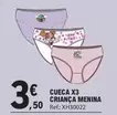 Oferta de Cueca X3 Crianca Menina por 3,5€ em E.Leclerc