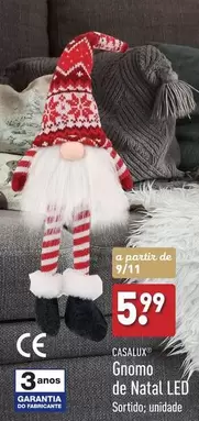 Oferta de A+ - Gnomo De Natal Led por 5,99€ em Aldi