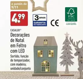 Oferta de A+ - Decoración De Natal Em Feltro Com Led por 4,99€ em Aldi