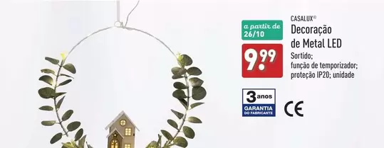 Oferta de A+ - Decoração De Metal Led por 9,99€ em Aldi