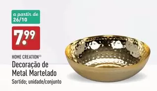 Oferta de Home creation - Decoracao De Metal Martelado por 7,99€ em Aldi