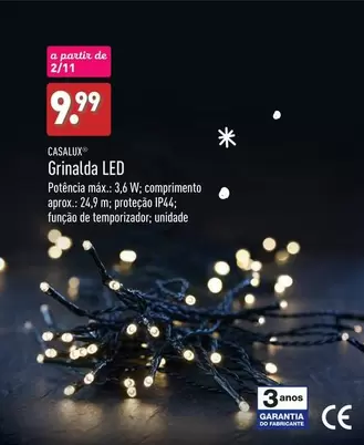 Oferta de A+ - Grinalda Led por 9,99€ em Aldi