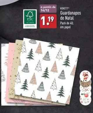 Oferta de A+ - Guardanapos De Natal por 1,19€ em Aldi