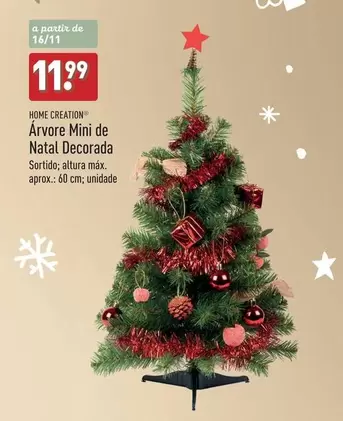 Oferta de Home creation - Arvore Mini De Natal Decorada por 11,99€ em Aldi