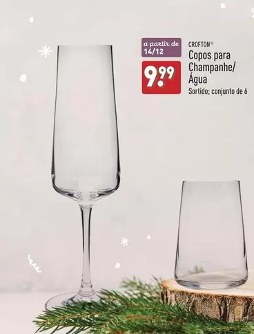 Oferta de Copos Para Champanhe/ Agua por 9,99€ em Aldi